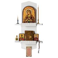 Полка для икон "Суздальская" прямая, цвет белый, 2 яруса