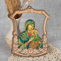 Икона Божией Матери &quot;Страстная (Всепомогающая)&quot; подвесная, фанера, 12,5х17,5 см, №2