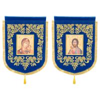 Хоругви малые вышитые голубые, 45х65 см