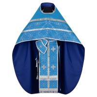Иерейское облачение, парча "Афон", голубое с серебром