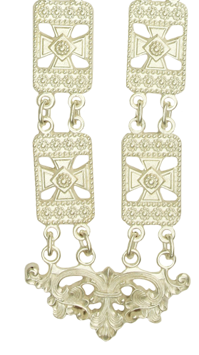 Цепь для наперсных крестов и панагий латунная с серебрением фото 2