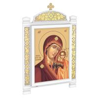 Киот настенный "Суздальский" белый с золотом (поталь), один модуль