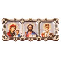 Икона в машину, триптих, пластик, 8,8х3,6 см