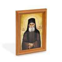 Икона преподобного Паисия Святогорца в деревянной рамке, 12х1,5х17 см