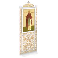 Киот напольный &quot;Суздальский&quot; белый с золотом (патина), один модуль
