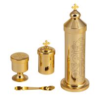 Дароносица с потиром, сосудом и лжицей, высота 15 см, №1, У 55-0053