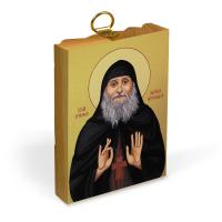 Икона преподобного Гавриила Ургебадзе на деревянной основе, на холсте с золочением