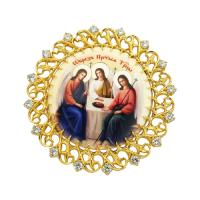 Накладка на митру "Троица" из ювелирного сплава в позолоте, с фианитами, №15