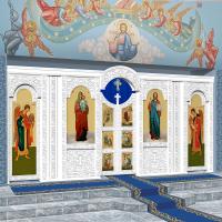 Иконостас "Суздальский" одноярусный (г. Волгоград), белый, 534х242,6х20,8 см