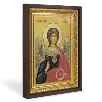 Икона Архангела Михаила, в широком багете, цвет "темный дуб", на холсте, с золочением