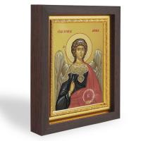 Икона Архангела Михаила, в узком багете, цвет "темный дуб", на холсте, с золочением