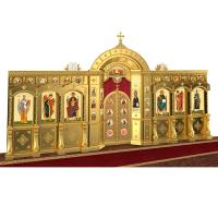 Иконостас "Рождественский" двухъярусный, цвет "золото", 848,5х456х53 см