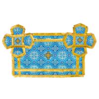 Покровцы и воздух, шелк "Горненский", голубые с золотом