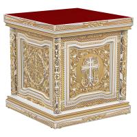Облачение на престол &quot;Вологодское&quot; белое с золотом (патина)