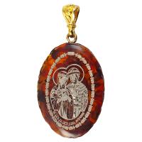 Образок нательный с ликами блгвв. князя Петра и княгини Февронии Муромских, овальной формы, 2х3 см