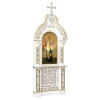 Киот напольный "Романовский" белый с золотом (патина)