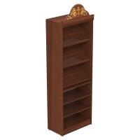 Свечная лавка "Судиславская". Секция №8, шкаф-витрина, наклонные полки, цвет "ноче экко", "кипарис" с золотом (поталь)