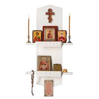 Полка для икон &quot;Суздальская&quot; угловая, цвет белый, 2 яруса