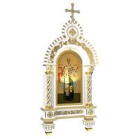 Киот настенный &quot;Романовский&quot; белый с золотом (поталь)