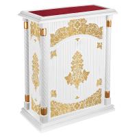 Подставка церковная &quot;Суздальская&quot; белый с золотом (поталь), тумба, красная ткань, 85х46х100 см