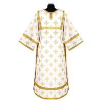 Стихарь алтарника, шелк "Святительский", белый с золотом