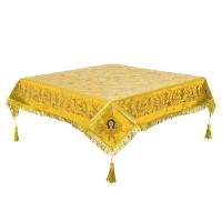 Пелена на престол комбинированная, желтая с золотом, вышивка