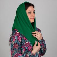 Платок, 75х75 см, креп-шифон, зеленый, У 59-0056/1