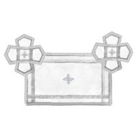 Покровцы и воздух, шелк &quot;Горненский&quot;, белые с серебром