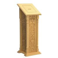 Ящик для пожертвований &quot;Суздальский&quot;, цвет &quot;золото&quot;, напольный, 46х46х130 см