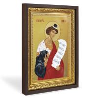 Икона пророка Даниила, в широком багете, цвет "темный дуб", на холсте, с золочением