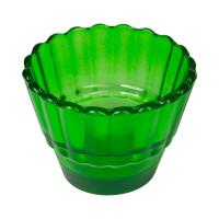Стаканчик для лампады стеклянный рифленый зеленый, 8,1х6,3 см