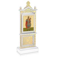 Киот напольный &quot;Суздальский&quot; белый с золотом (поталь)
