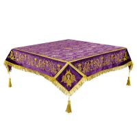 Пелена на престол комбинированная, фиолетовая с золотом, вышивка