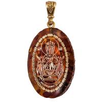 Образок нательный с ликом Божией Матери "Неупиваемая Чаша", овальной формы, 2х3 см