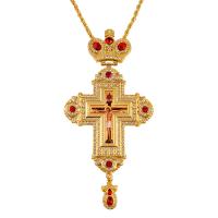 Крест наперсный с цепью, цинковый сплав, 9х18,5 см, У 55-0055