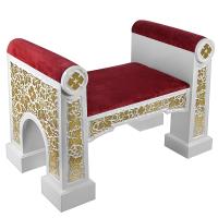 Седалище "Владимирское" белое с золотом (поталь), 103,8х63,6х70,1 см