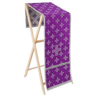 Накидка на аналой перекидная, шелк "Святительский", фиолетовая с серебром, 45,5х200 см