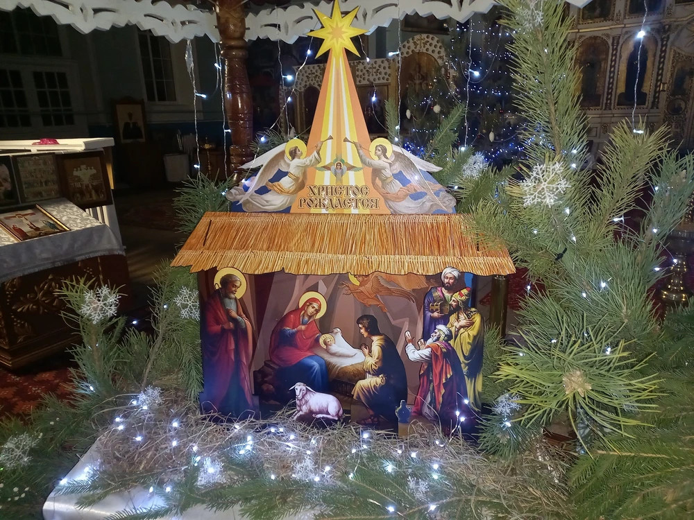 Вертеп "Рождество Христово", ДСП, пластик, 70х19х88 см