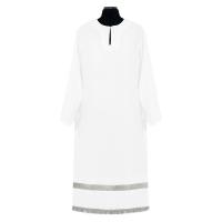 Подризник белый с серебряным галуном и бахромой, шелк