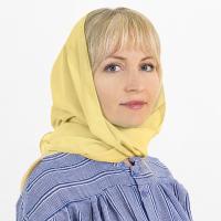 Шарф, креп-шифон, желтый, 148х75 см, У 3-4213