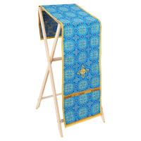 Накидка на аналой перекидная, шелк "Горненский", голубая с золотом, 45,5х200 см