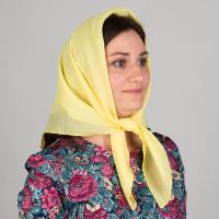 Платок, 75х75 см, креп-шифон, желтый, У 59-0056/1