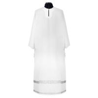 Подризник белый с серебряным галуном, шелк