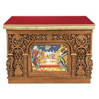 Облачение на престол, цвет "кипарис", резное, 130х130х100 см