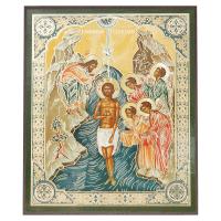 Икона Крещения Господня, МДФ, 10х12 см