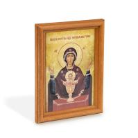 Икона Божией Матери &quot;Неупиваемая Чаша&quot; в деревянной рамке, цвет &quot;кипарис&quot;, 12х1,5х17 см