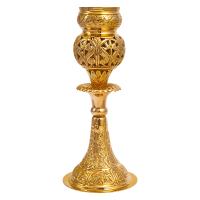 Лампада напрестольная, латунь, 12,5х29 см