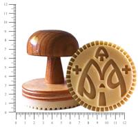 Печать для просфор "Богородичная", дерево, пищевой пластик, Ø 8 см, У 3-0528