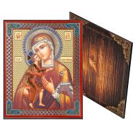 Икона Божией Матери "Феодоровская", оргалит, 11,3х13,8 см