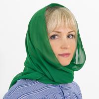 Шарф, креп-шифон, зеленый, 148х75 см, У 3-4213